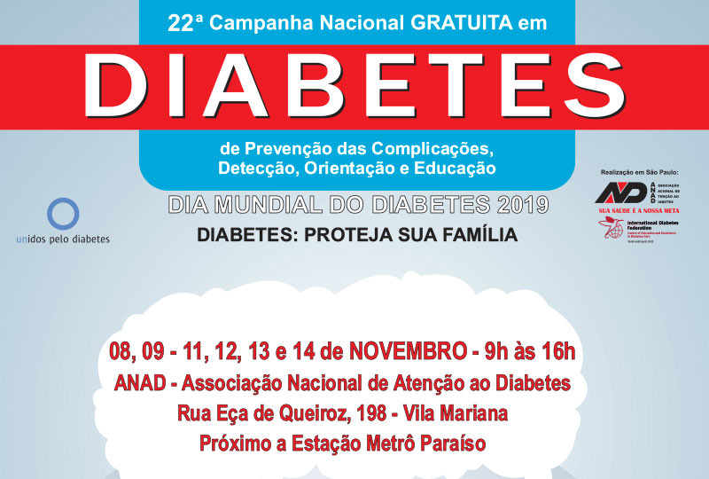 22ª Campanha Nacional Gratuita em Diabetes de Prevenção das Complicações, Detecção, Orientação e Educação - Abiad 